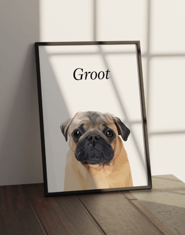 Quadro pet Ilustrado Mockup- quadro pet personalizado cachorro gato loja presente - riodejaneiro-saopaulo-comprar- personapet