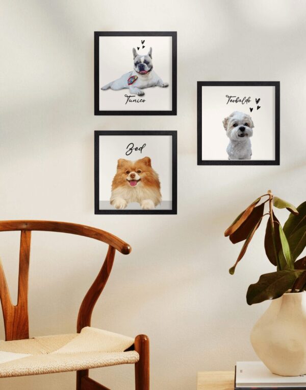 Trio 25X25 - Mockup - quadro pet personalizado cachorro gato loja presente - riodejaneiro-saopaulo-comprar- personapet