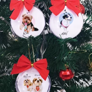 Kit 3 bolinhas de Natal Personalizadas com a foto do seu pet